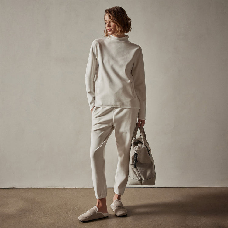 Long Sleeve Polar Fleece Turtleneck in Talc | James Perse Los Angeles