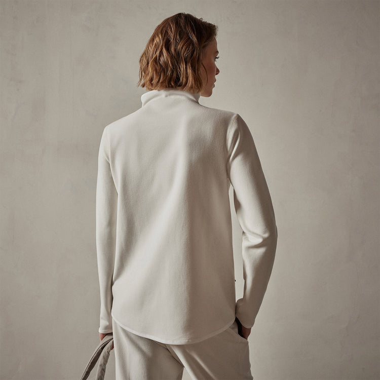 Long Sleeve Polar Fleece Turtleneck in Talc | James Perse Los Angeles
