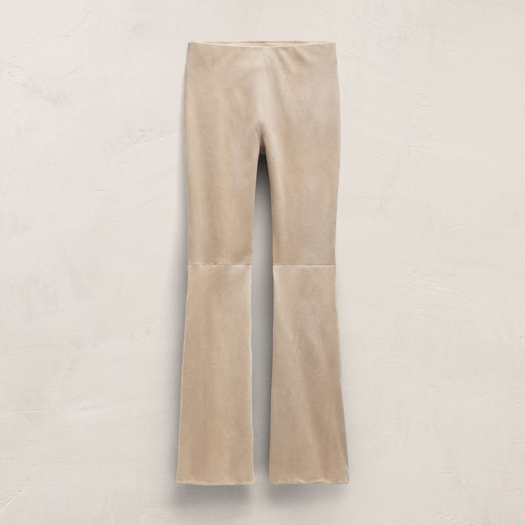 Stretch Suede Bootcut Pant in Ecru | James Perse Los Angeles