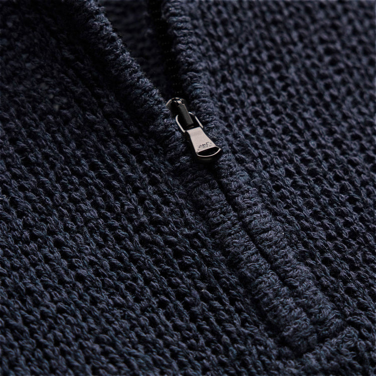 East Cape Silk Linen Quarter Zip in Navy | James Perse Los Angeles
