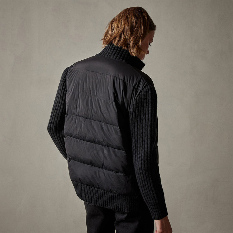 Mixed Media Zip Front Jacket in Black | James Perse Los Angeles