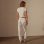 Stretch Poplin Cargo Pant in White | James Perse Los Angeles