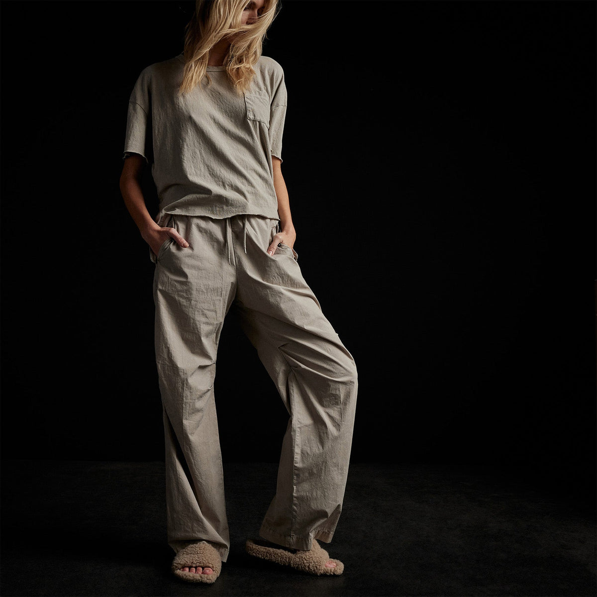 Wide Leg Flight Pant in String Pigment | James Perse Los Angeles 