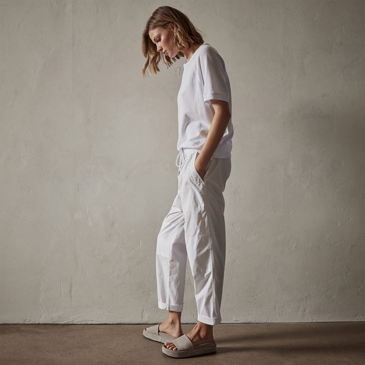 Utility Pant in White | James Perse Los Angeles