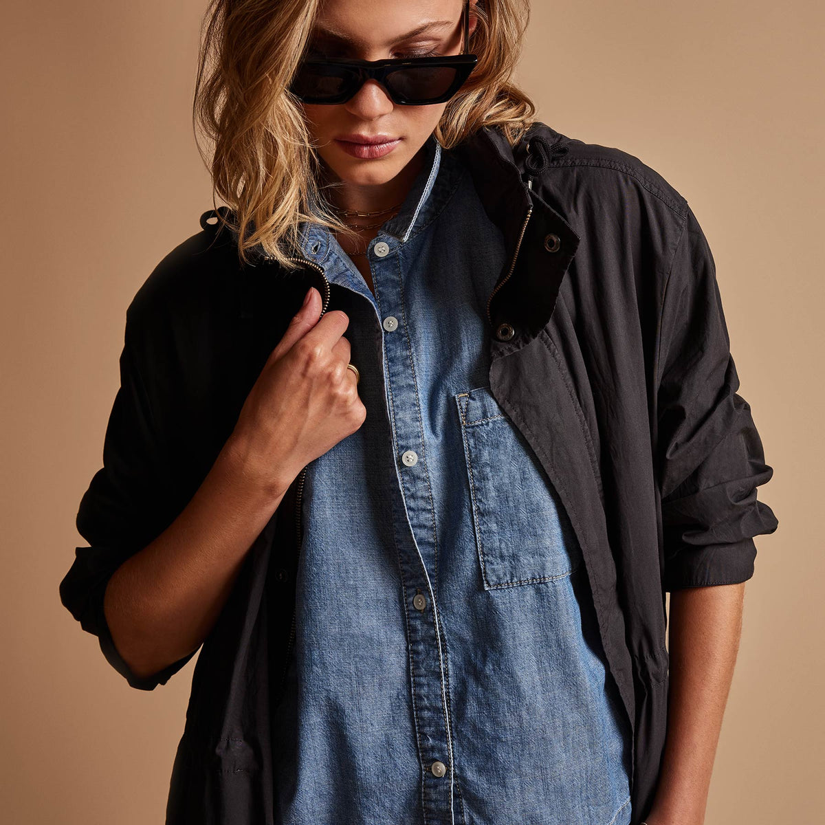 Lightweight Parka in Black | James Perse Los Angeles