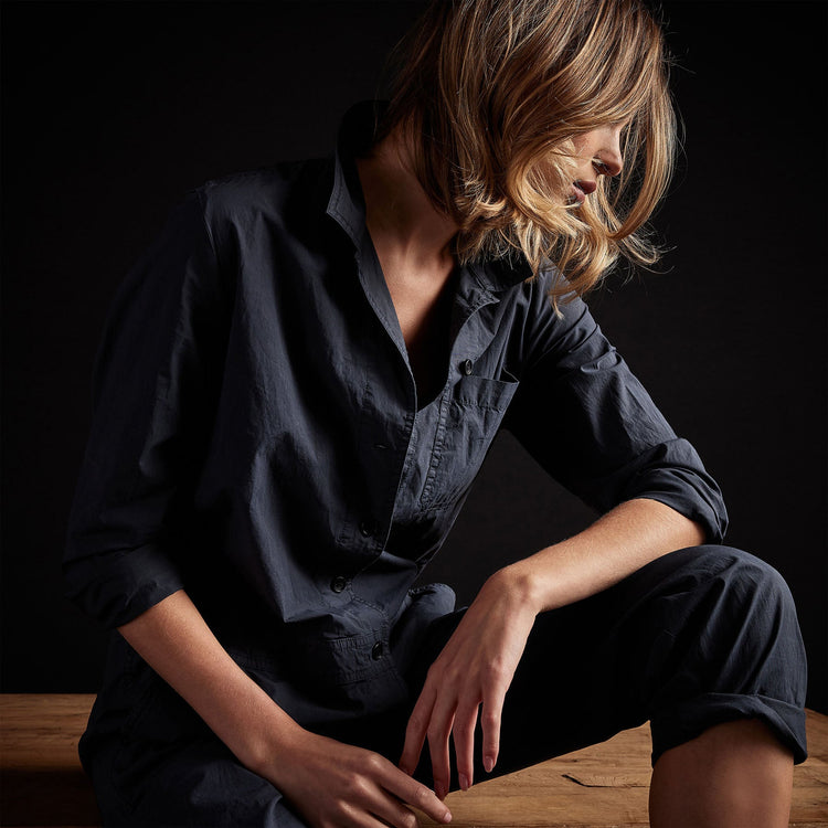 flight jumpsuit blue oil wsps6676 | James Perse Los Angeles 