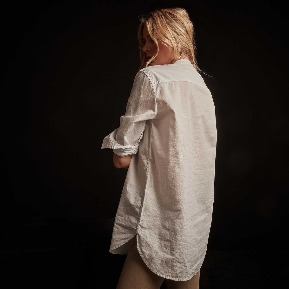 Supima Ripstop Utility Shirt - White | James Perse Los Angeles