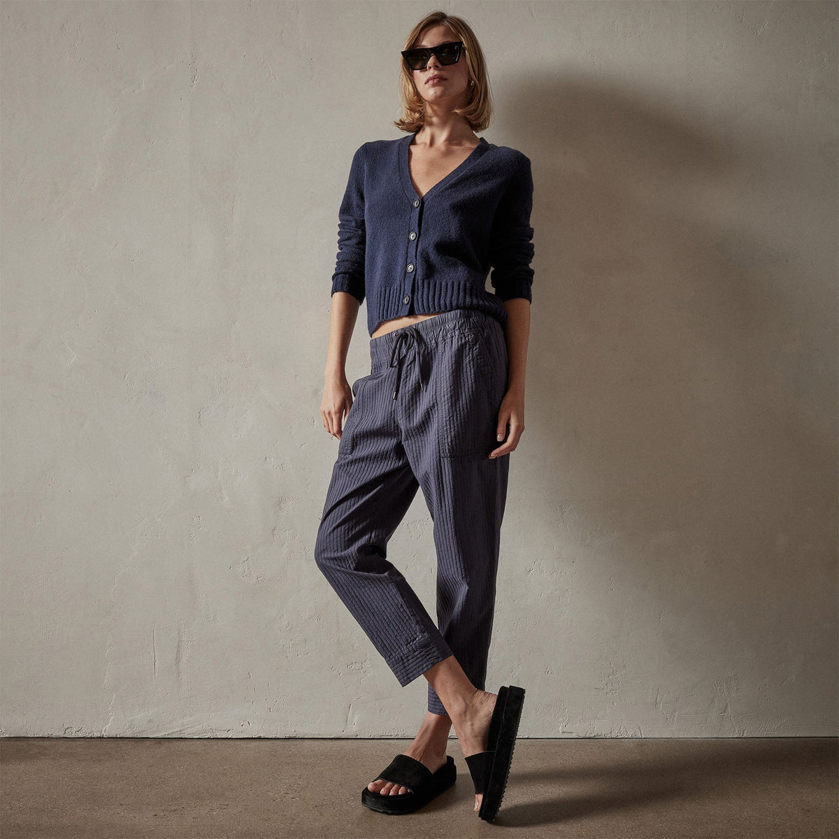 Seersucker Pant in Blue Oil | James Perse Los Angeles