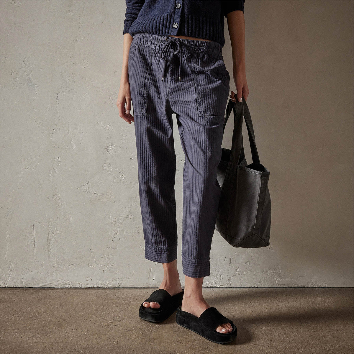 Seersucker Pant in Blue Oil | James Perse Los Angeles