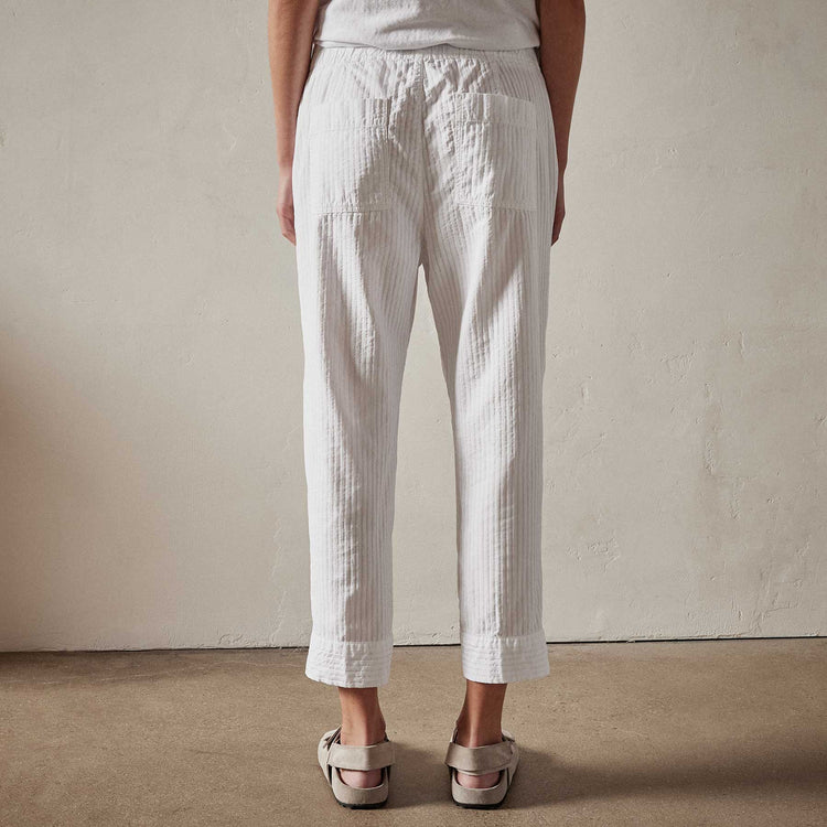 Seersucker Pant in White | James Perse Los Angeles 