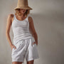 Seersucker Short in White | James Perse Los Angeles 