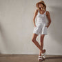 Seersucker Short in White | James Perse Los Angeles 