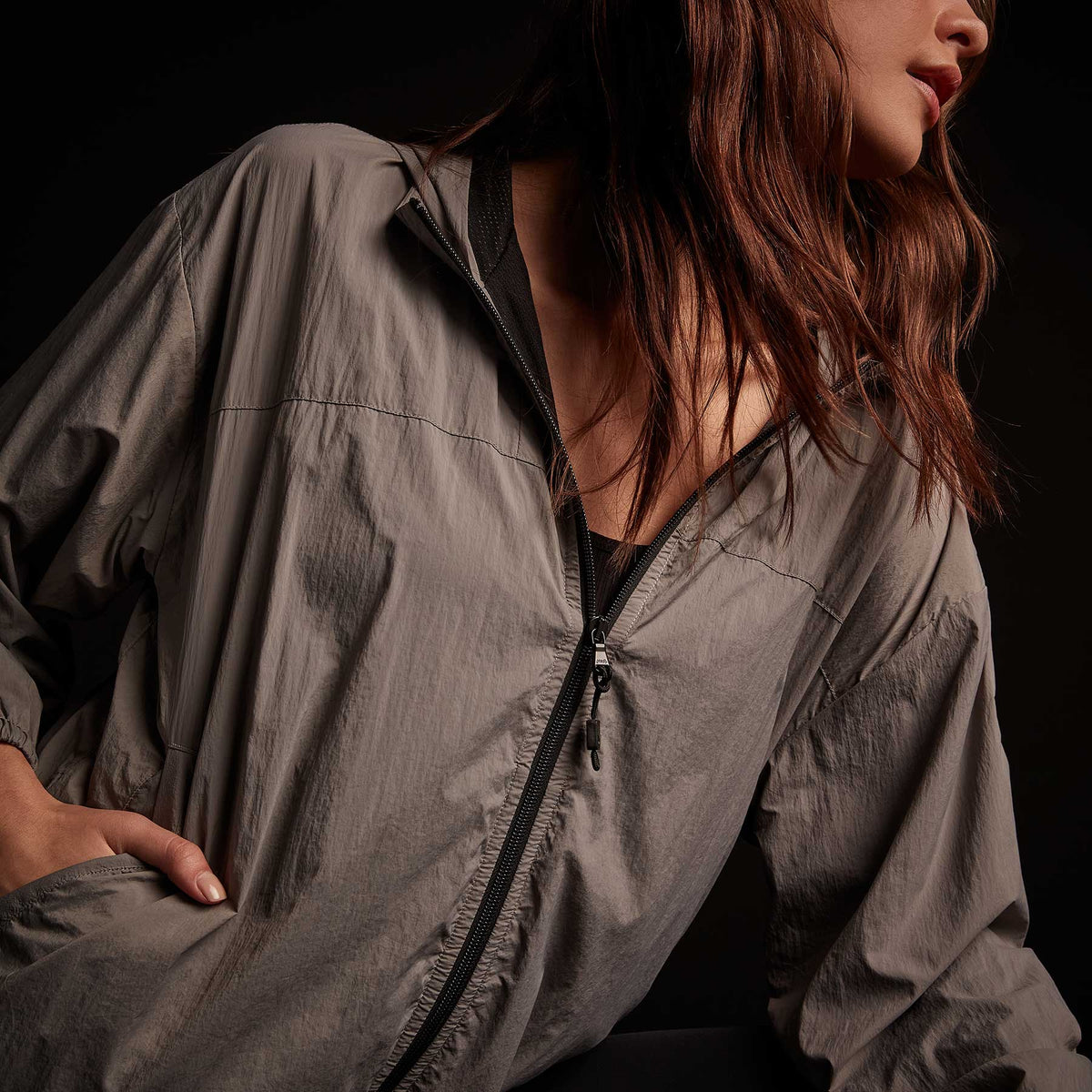 Oversized Full Zip Parka - Ash Grey | James Perse Los Angeles