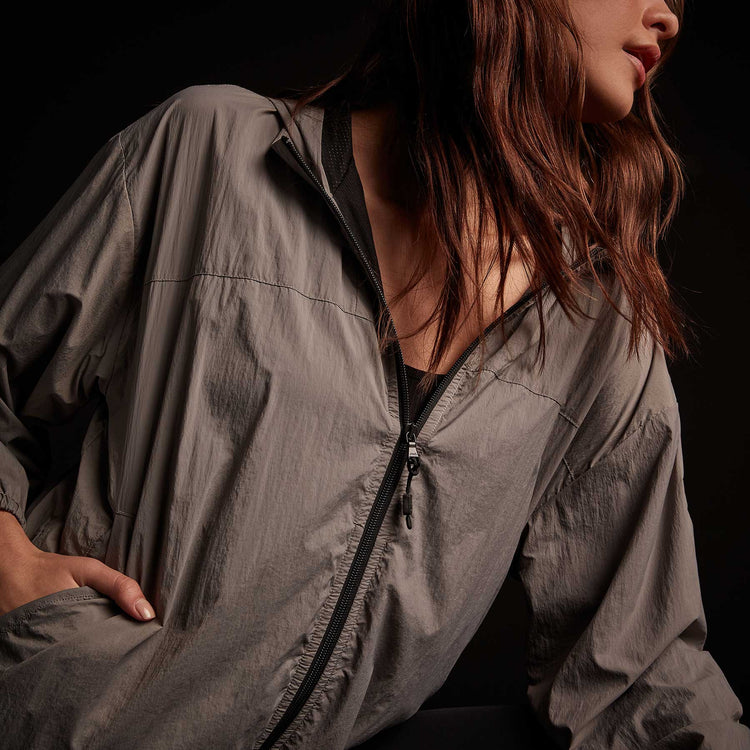 Oversized Full Zip Parka - Ash Grey | James Perse Los Angeles