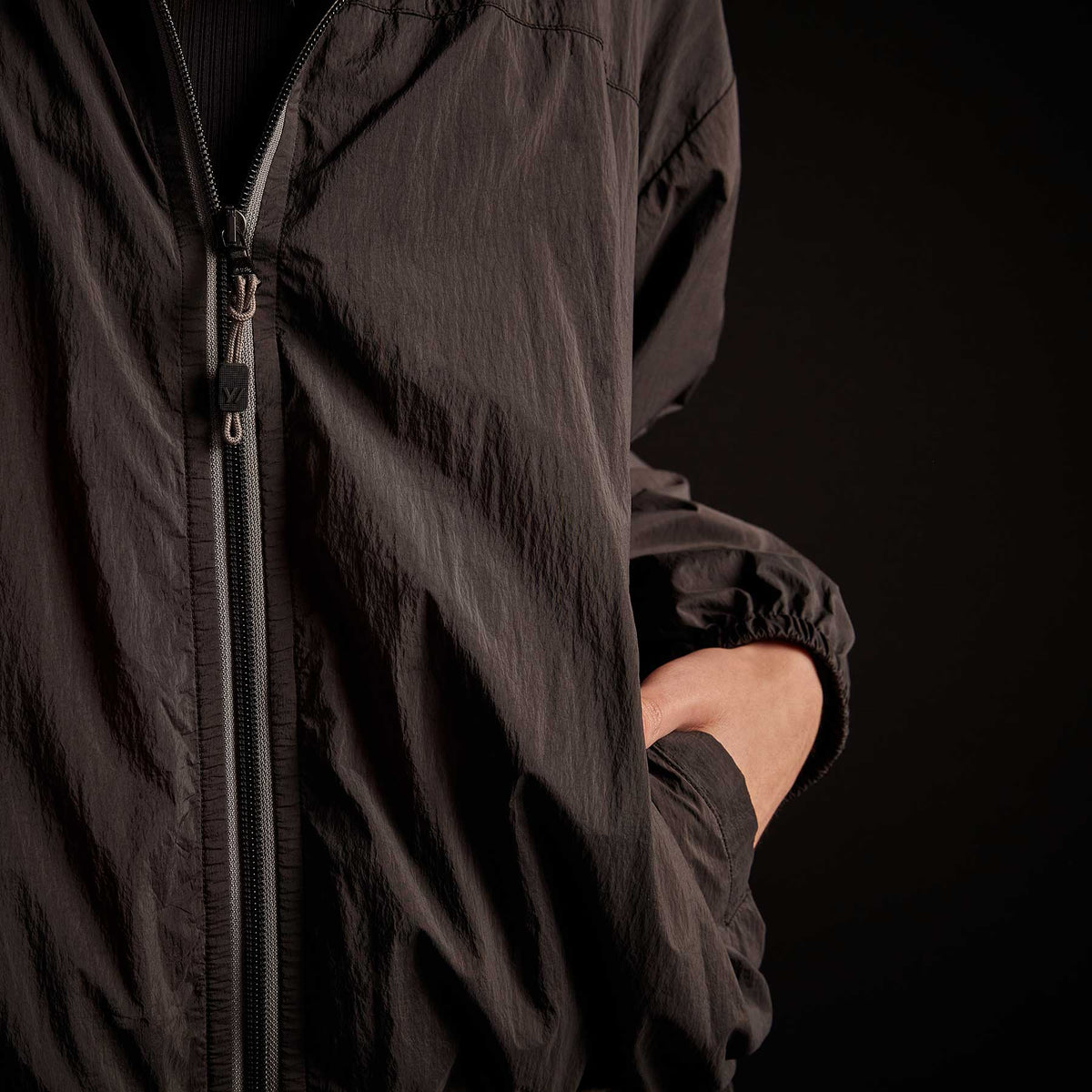 Oversized Full Zip Parka - Black | James Perse Los Angeles