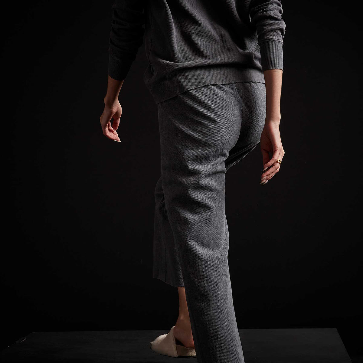 Thermal Knit Crop Sweatpant - North Pigment | James Perse Los Angeles