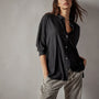 Stretch Viscose Shirt in Black | James Perse Los Angeles