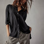 Stretch Viscose Shirt in Black | James Perse Los Angeles