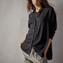 Stretch Viscose Shirt in Black | James Perse Los Angeles