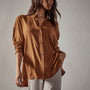 Stretch Viscose Shirt in Copper | James Perse Los Angeles