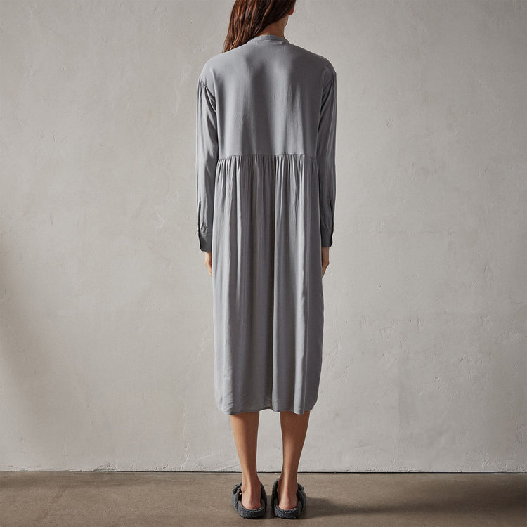 Stretch Viscose Shirt Dress in Ocean Mist | James Perse Los Angeles