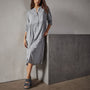 Stretch Viscose Shirt Dress in Ocean Mist | James Perse Los Angeles