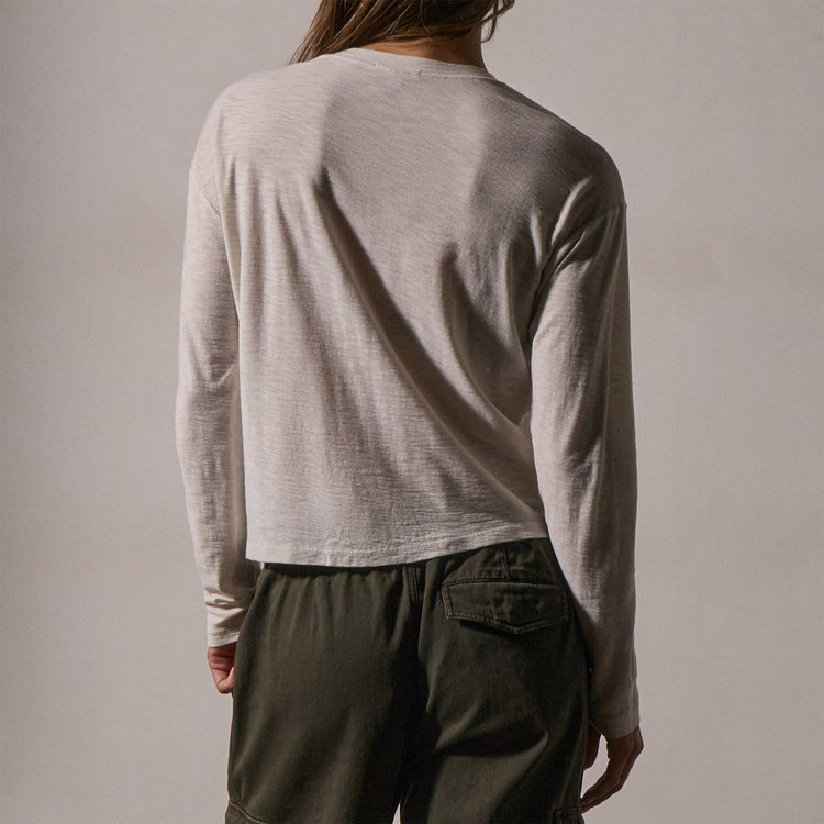 Boxy Long Sleeve Tee in Canvas | James Perse Los Angeles