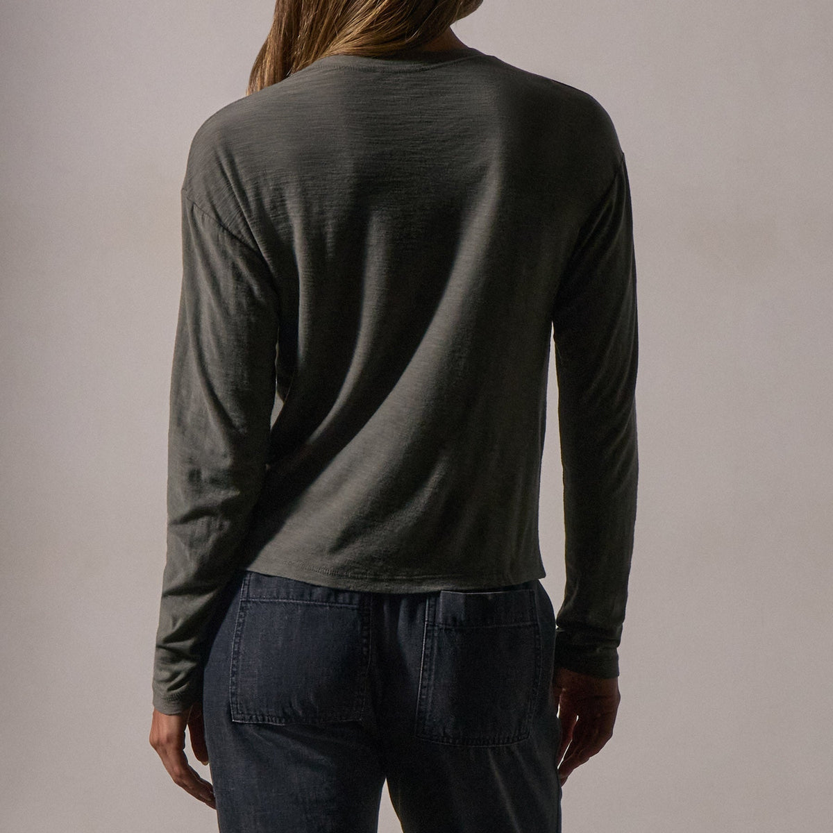 Boxy Long Sleeve Tee in Palm | James Perse Los Angeles