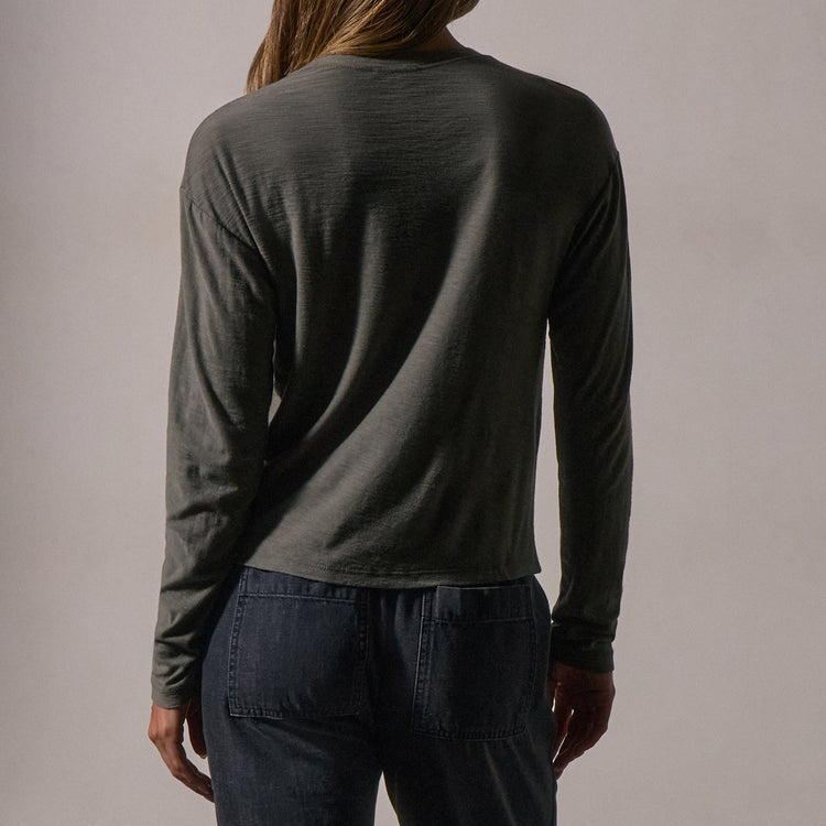 Boxy Long Sleeve Tee in Palm | James Perse Los Angeles