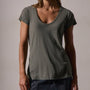 Cotton Crepe Deep Uneck Tee in Palm | James Perse Los Angeles