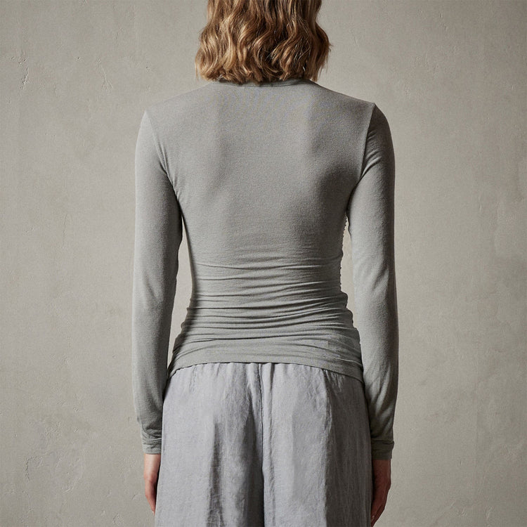 Shoreline Ruched Top in Silver Grey | James Perse Los Angeles