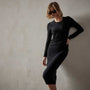 Shoreline Ruched Dress in Black | James Perse Los Angeles