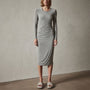 Shoreline Ruched Dress in Silver Grey | James Perse Los Angeles