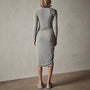 Shoreline Ruched Dress in Silver Grey | James Perse Los Angeles