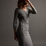 Shoreline Ruched Dress in Silver Grey | James Perse Los Angeles