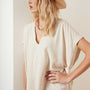 V Neck Kaftan in Natural | James Perse Los Angeles