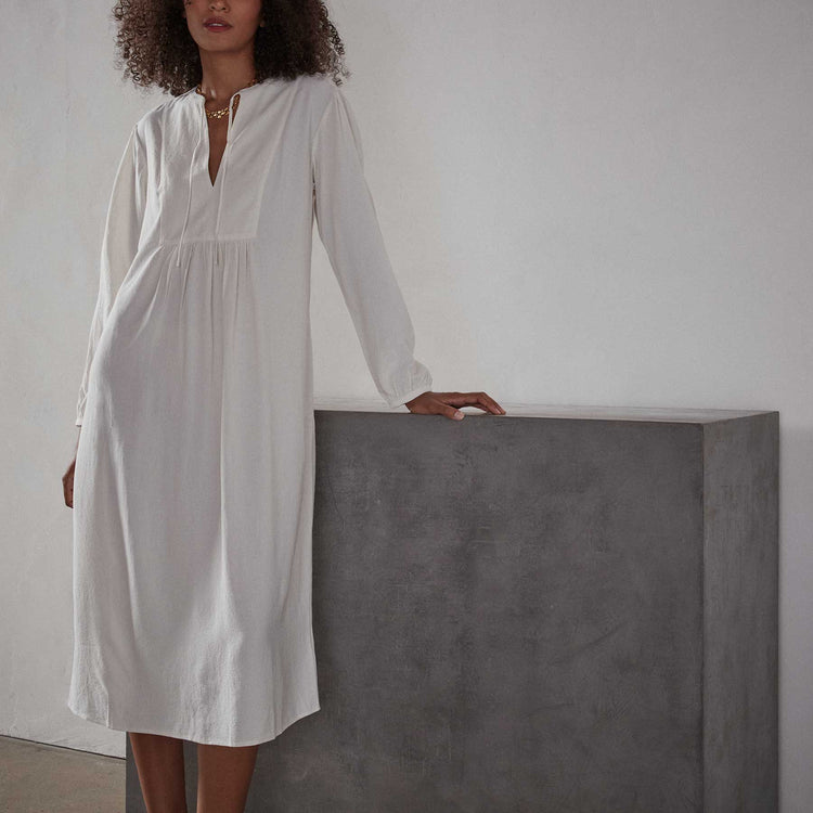 Peasant Dress - Ivory | James Perse Los Angeles