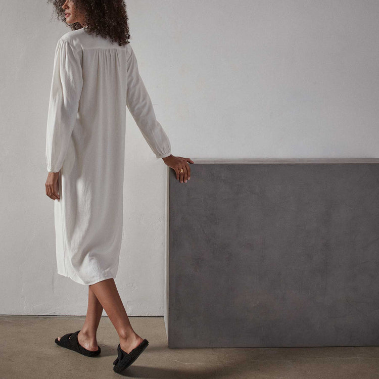 Peasant Dress - Ivory | James Perse Los Angeles