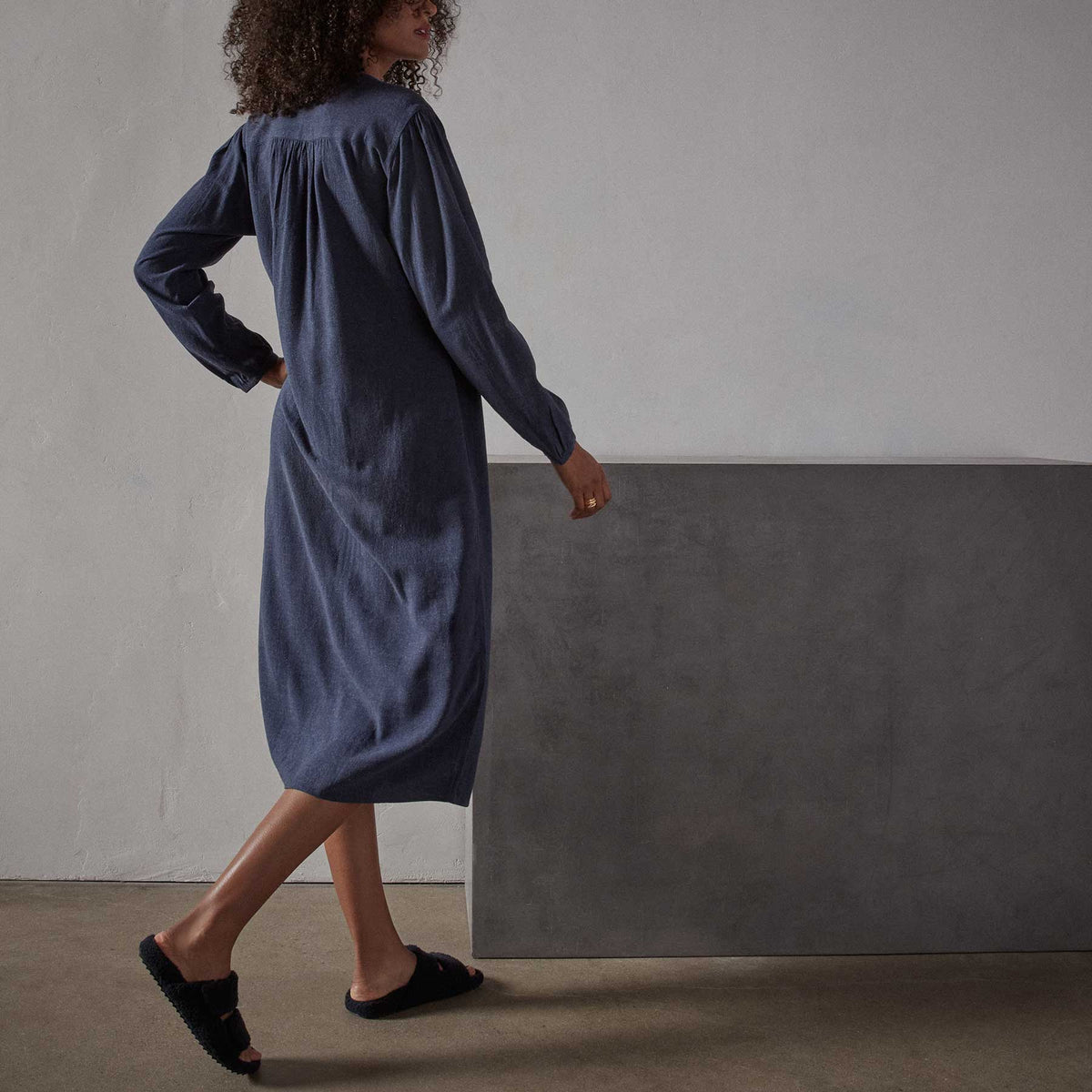 Peasant Dress - Navy | James Perse Los Angeles