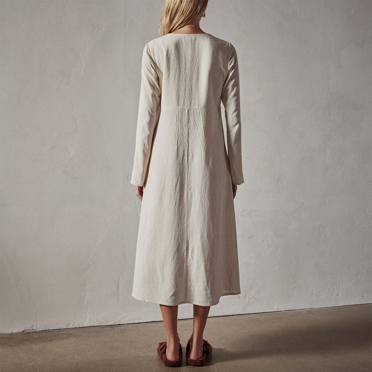 Viscose Seamed Contour Dress in Natural | James Perse Los Angeles