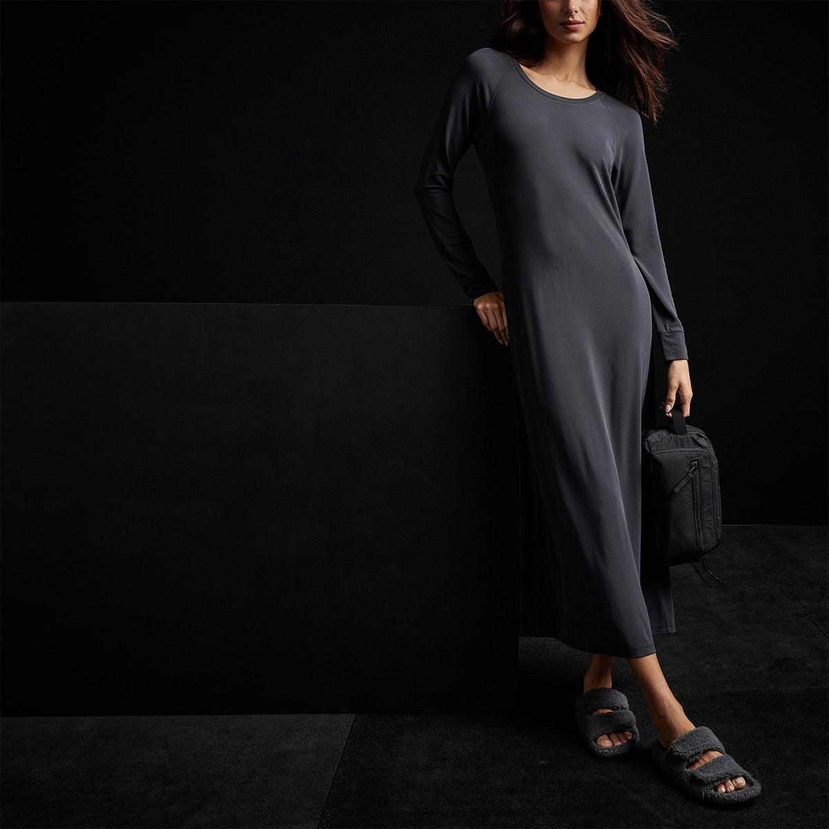 Open Seam Raglan Dress in Magma | James Perse Los Angeles