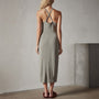 Matte Jersey Apron Dress in Concrete | James Perse Los Angeles 