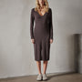 Split V Nk Jersey Shift Dress in Black Cherry | James Perse Los Angeles 