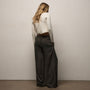 Satin Drawstring Wide Leg Pant in Hemlock Pigment | James Perse Los Angeles