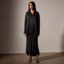 Satin Oversized Shirt in Black | James Perse Los Angeles