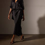 Bias Cut Drawstring Skirt in Black | James Perse Los Angeles