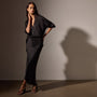 Bias Cut Drawstring Skirt in Black | James Perse Los Angeles