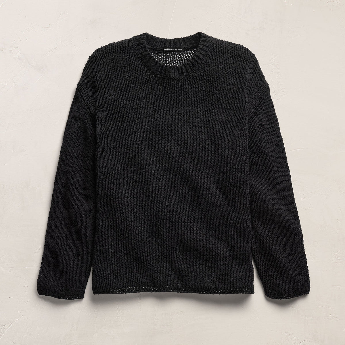 Oversized Cotton Linen Beach Sweater in Black | James Perse Los Angeles