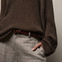 Cotton Linen Open Knit Crew in Storm | James Perse Los Angeles