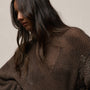 Cotton Linen Open Knit Crew in Storm | James Perse Los Angeles